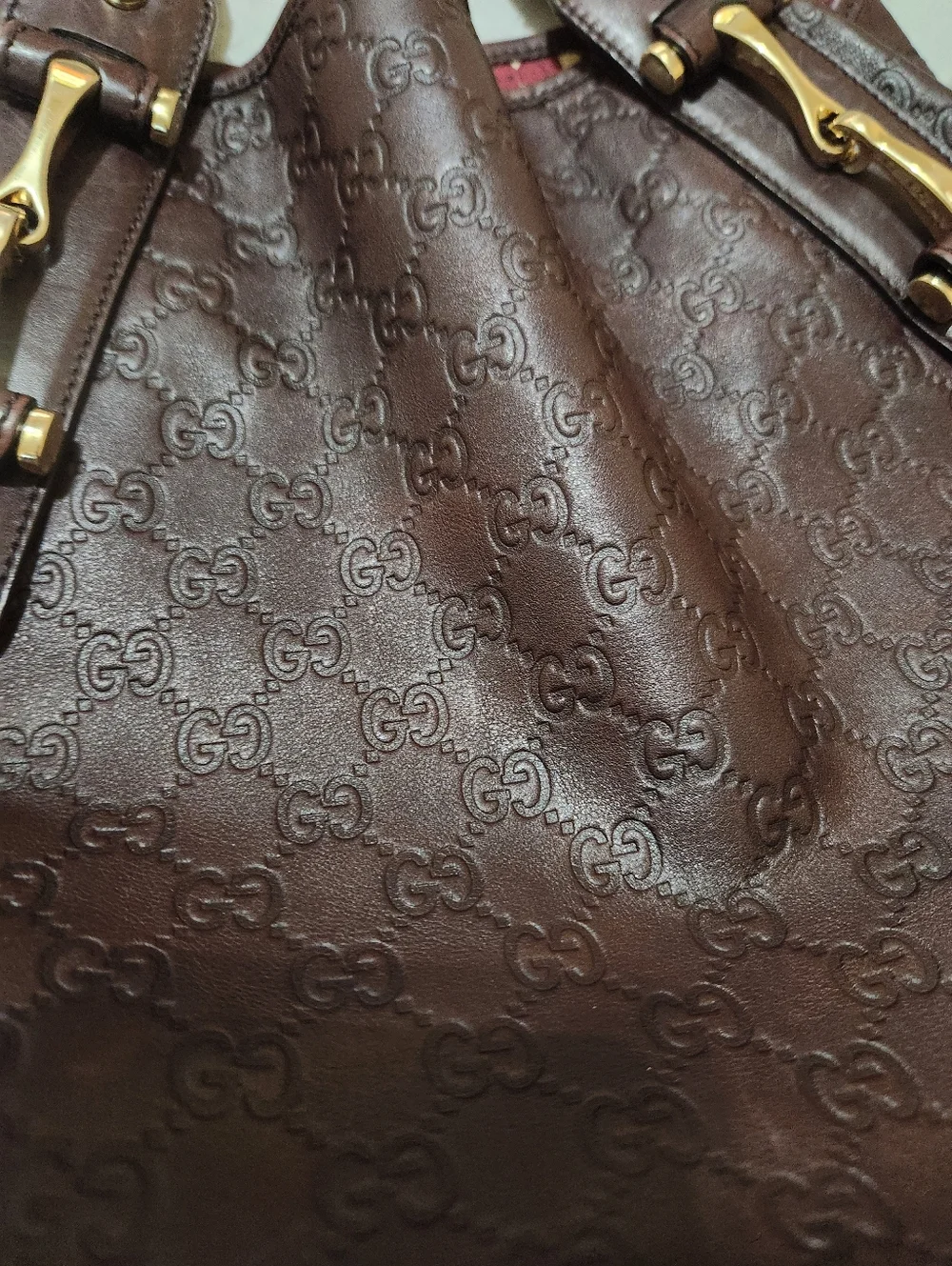 Authentic Gucci Pelham Brown Guccissima Horsebit Medium Hobo Bag